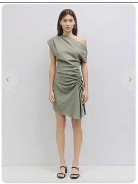 Mod Ref Sage Green Asymmetrical Zyla Dress